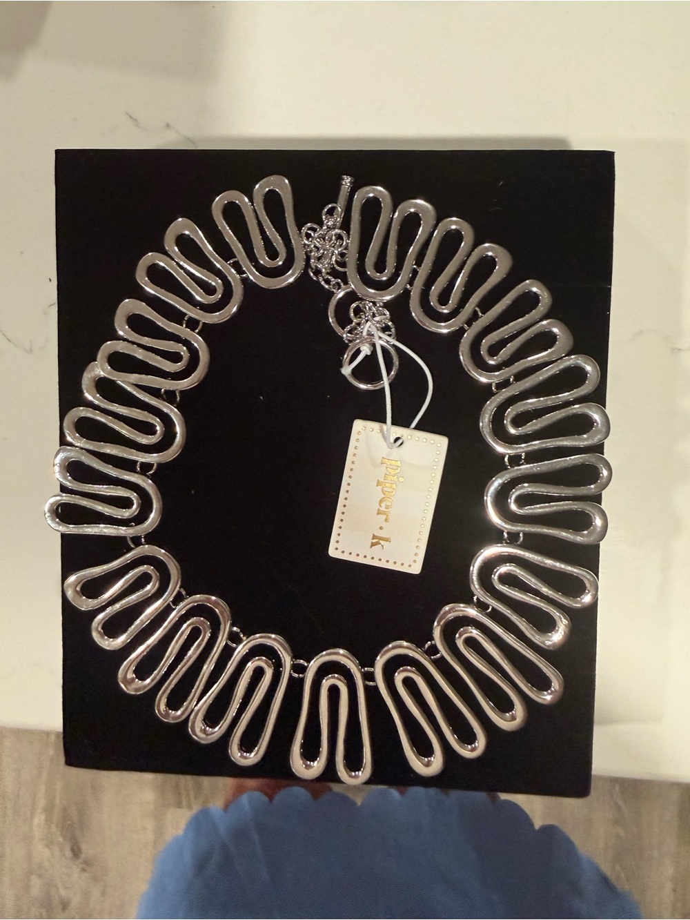 Piper Silver Wavy Link Statement Necklace